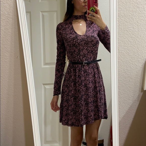 Express Dresses & Skirts - Chocker patterned purple & black dress